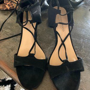 Black Strappy Lace Up the Ankle Christian Siriano